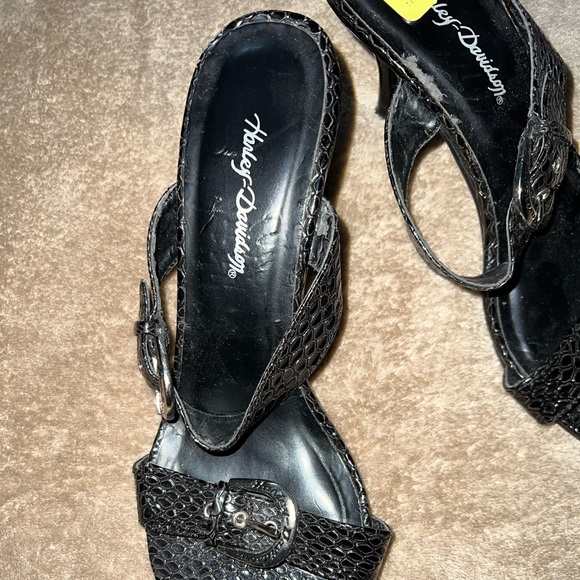 Harley Davidson Black Sandal Heels Size 6.5M - Picture 3 of 6